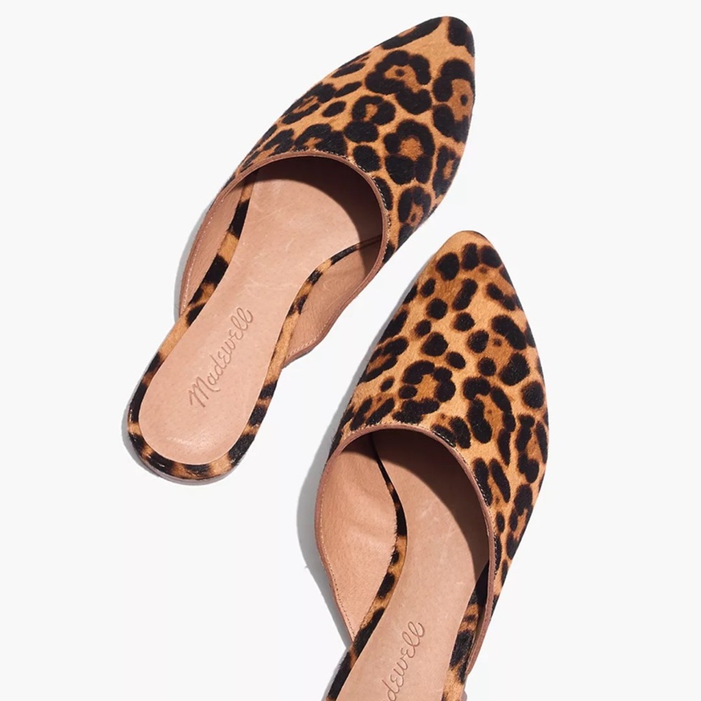 Madewell Remi Mule in Leopard Calf Hair